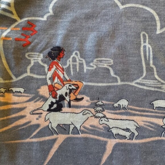 RARE Vintage JC Penny Womens Tops Native American Southwest Motif Monument Valle - Picture 6 of 6